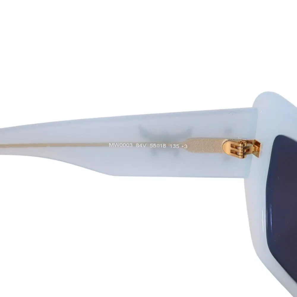 MCM Wraparound Rectangle Sunglasses - Shiny Light Blue / Smoke - NWT